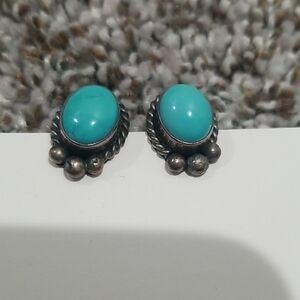 Source Unknown Turquoise and Silver Earrings